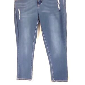 Seven 7 Womens Cropped Jeans Sz 10 Distressed Med Wash Low Rise